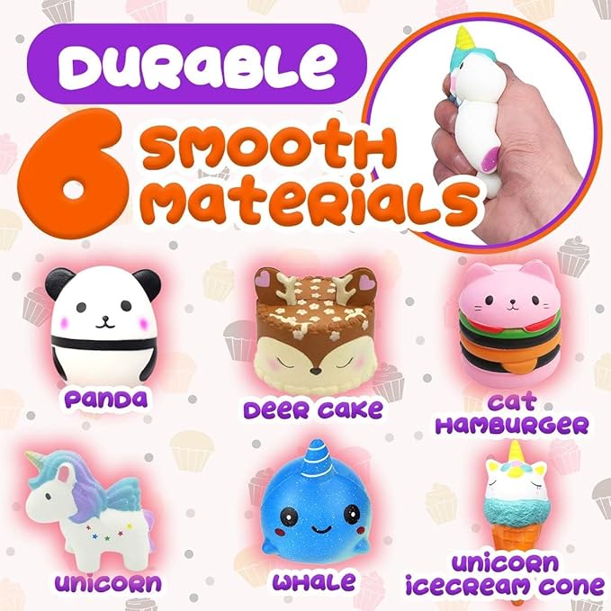 Insnug Sensory Toys Squishy Toy Food - Stress Relief Squishies for Girl Kids Age 4 6 8 10 Kawaii Jumbo DIY Slow Rising Squeeze Autism Unicorn Gift Ice Cream Cake Milk Shake Donut Painting Art Set