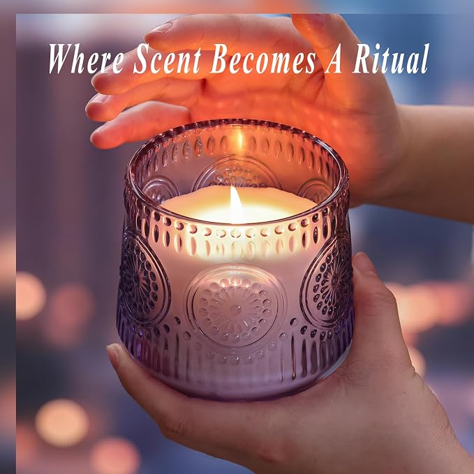 2 Pcs Soy Wax Scented Jar Candles Set, Sandalwood Sage & Citrus Lavender- Scented Candles for Home, 7.5oz Each, Up to 52 Hours Burn Time, Decorative Aromatherapy Candle for Relaxation & Luxury Gifting