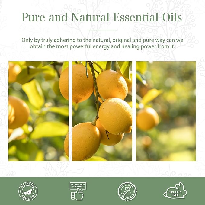 PHATOIL 3.38FL.Oz Lemon Essential Oil, for Aromatherapy Diffusers, Humidifiers, Great for DIY Candle and Soap Making, Gift for Friend