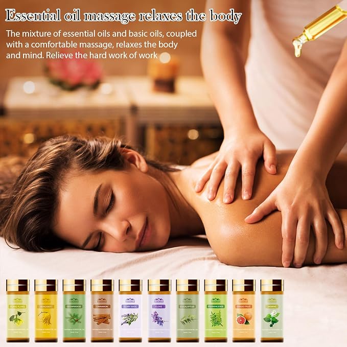 Fragrance Essential Oils Set, Essential Oils for Diffuser, for Home, Skin, Candle & Soap Making-Tea Tree, Lavender, Peppermint, Rose and More, with Gift Card for Friend, Teacher, Mom(20×5ml
