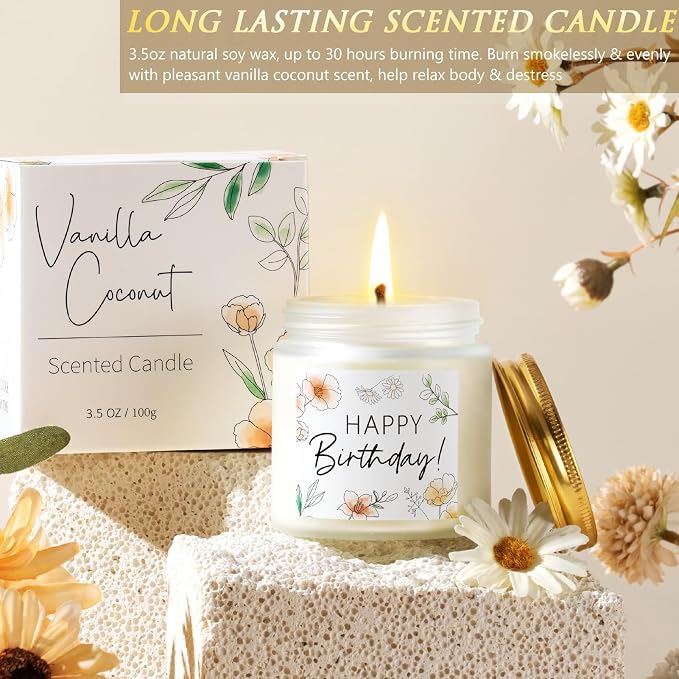 Birthday Gifts for Women Friendship, Womens Gifts for Birthdays Unique Happy Birthday Gift Basket for Best Friends Mom Sister Teen Girls Her Wife Girlfriend Coworker, Self Care Package Spa Gift Set