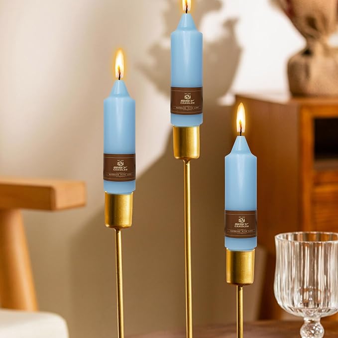 5 Inch Short Taper Candles Blue 4 PCS Handmade Candle for Dinner Household Wedding Party Home Décor Candlesticks
