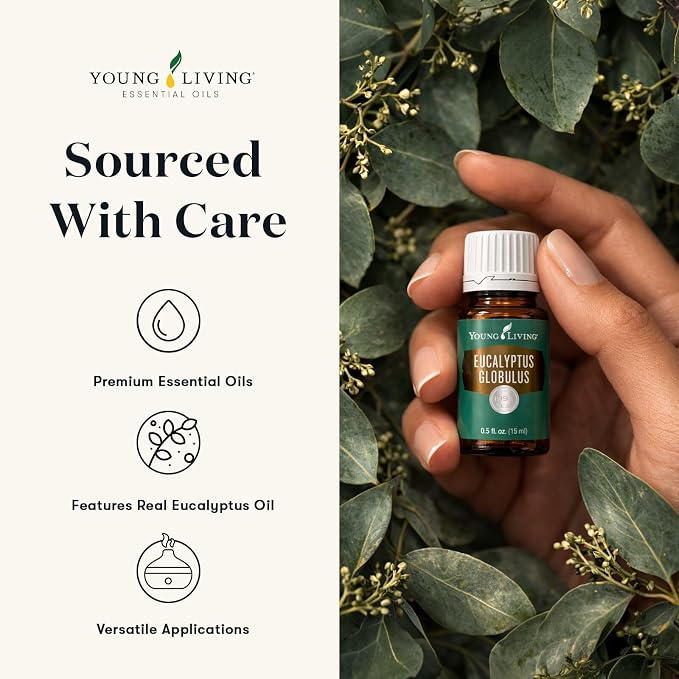 Young Living Eucalyptus Globulus Essential Oil | 15 ml | Cooling, Refreshing Aroma for Diffusion & Massage | Supports Breathing Comfort & Relaxation | Premium Seed to Seal® Quality Oil