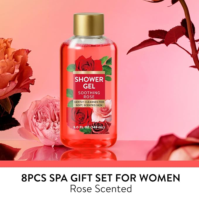 Spa Luxetique Gifts for Women 8pcs of Romantic Rose Gift Set for Women Bath and Body Works Gift Set Spa Gift for Womens Birthday Gift for Womens Mom Wife Girlfriend
