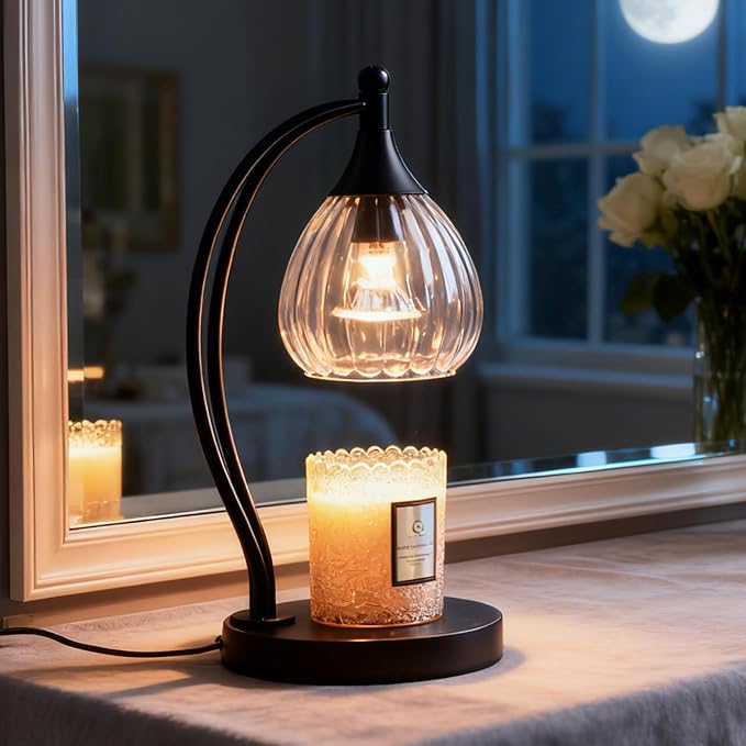 GOODBUY Candle Warmer Lamp with Timer Dimmer - Candle Lamp for Jar Candles - Birthday Gifts for Women Mom Home Decor House Warming Gifts, Lamp with 2 Bulbs