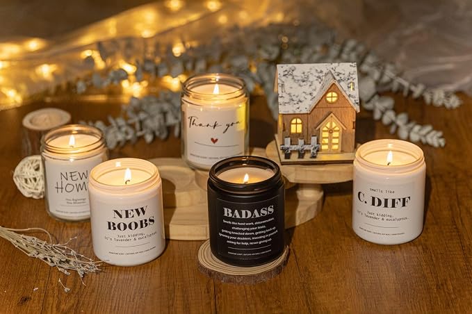 Lavender & Eucalyptus Soy Wax Candle, 7OZ - Inspirational Gifts for Women & Men, Congratulations Gift, New Job, Promotion, Graduation, Mental Health Gifts, Proud of You, Badass