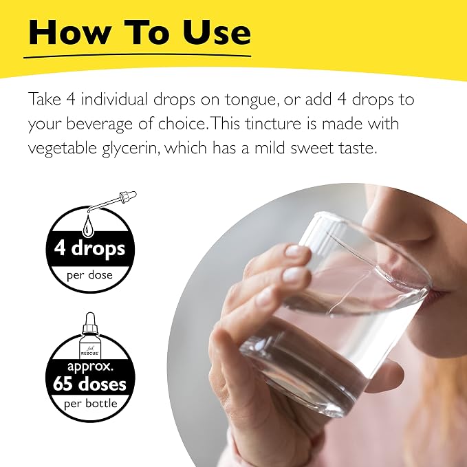 Bach Rescue Remedy Dropper 10mL, Natural Stress Relief, Homeopathic Flower Essence, Vegan, Gluten & Sugar-Free, Non-Habit Forming (Non-Alcohol Formula)