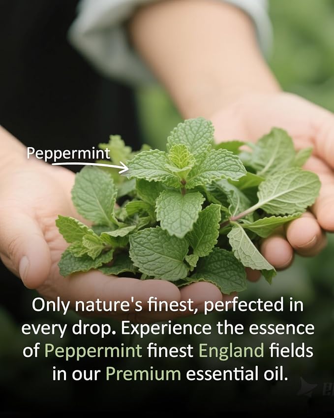 Peppermint Essential Oil 4 fl oz – 100% Pure Mint Oil for Diffuser, Home Office, Study & Gym, Invigorating Scent for DIY Candle, Soap, Shower Steamers – Large Size
