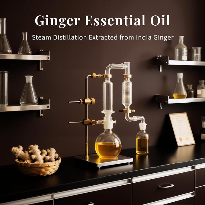 SU JUABA Ginger Oil 4 Fl Oz for Massage, Diffuser, Aromatherapy, Hair & Skin Care - 118ML