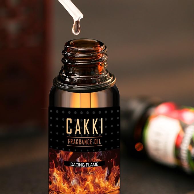 Essential Oils for Diffusers for Home, Scent-Dancing Flame, Single Large Size 50ml, CAKKI Fragrance Oils, for Candle Making, for Soap Making, Diffuser Oil Scents