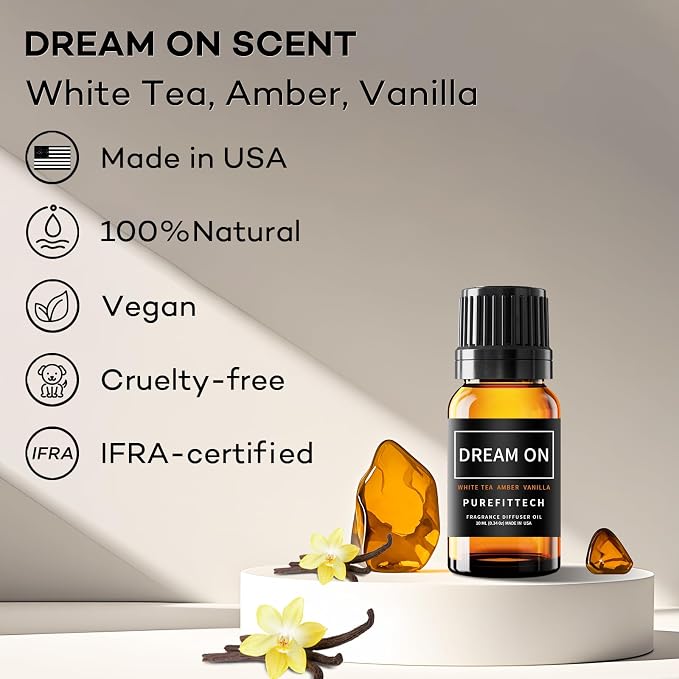 Purefittech Hotel Diffuser Oil Dream On Scent,Hotel Essential Oils for Home,Office, Spa,2 Pack 10 mL,0.34 fl oz Hotel Collection Diffuser Oil for Diffusers & Humidifiers,Made in USA