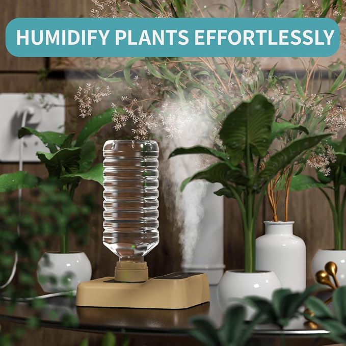 Portable Humidifiers for Travel, Small Mini Humidifier with Auto Shut-Off, Nightlight and Storage Bag for Hotel, Bedroom or Office, Plant Humidifier Indoor, Khaki