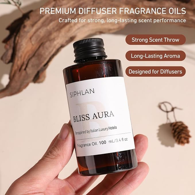 Bliss Aura Hotel Collection Diffuser Oil – 100mL Luxury Aromatherapy Essential Oil for Diffusers & Waterless Diffusers – Premium Fragrance for Home & Office