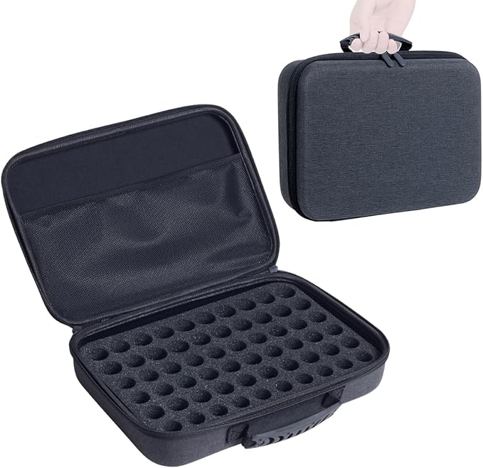 Essential Oils Carrying Case Holds 60 Bottles with Detachable Pad, Black