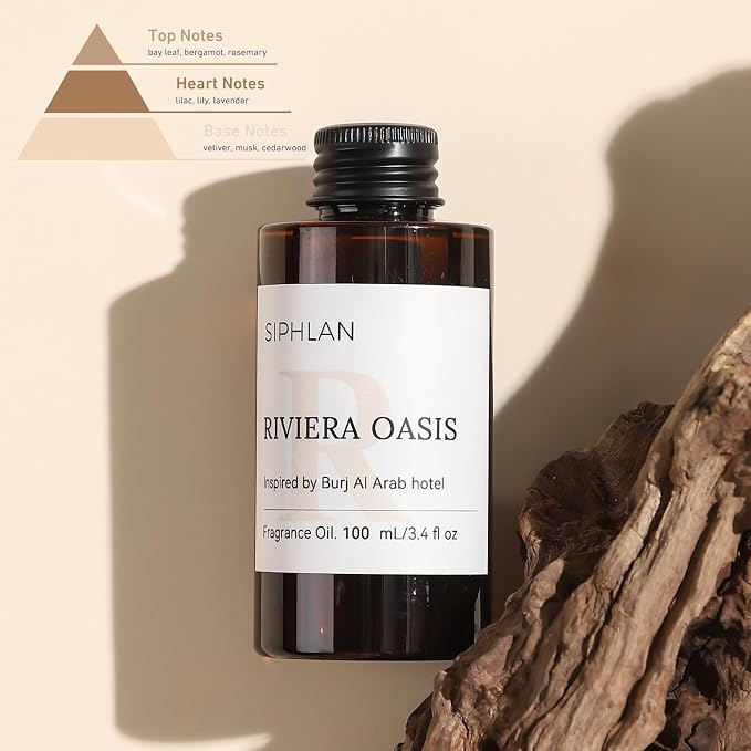Riviera Oasis Hotel Collection Diffuser Oil – 100mL Luxury Aromatherapy Essential Oil for Diffusers & Waterless Diffusers – Premium Fragrance for Home & Office