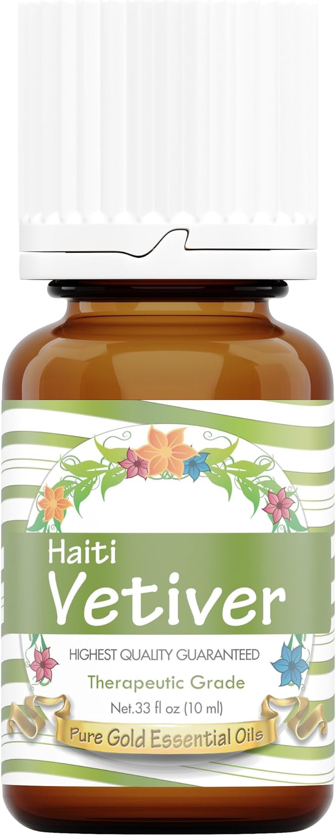 Pure Gold Essential Oils - Vetiver (Haitian) Essential Oil - 0.33 Fluid Ounces
