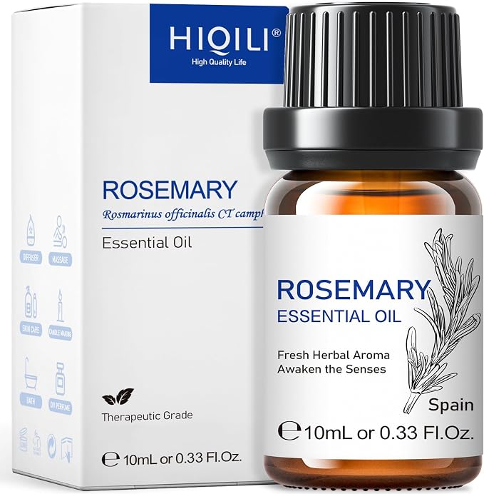 HIQILI Rosemary Oil for Hair Growth, Skin, Scalp, Add to Shampoo & Conditioner - 0.33 Fl Oz/10 ML