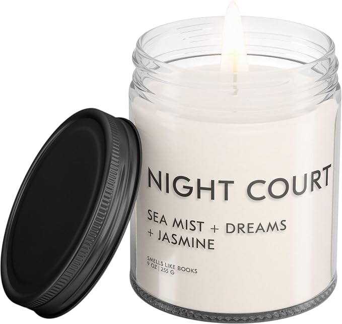Night Court Bookish Reading Candle - Literary Inspired Gift for Readers, Writers, Bibliophiles, Bookworms & Book Lovers | Handmade in USA, Non-Toxic, Vegan & Cruelty-Free | 9 oz