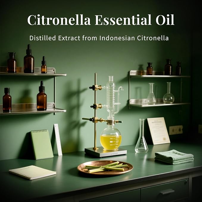 SU JUABA Citronella Oil 4 Fl Oz, Aromatherapy Oil for Diffuser, Massage, Hair & Skin Care - 118ML