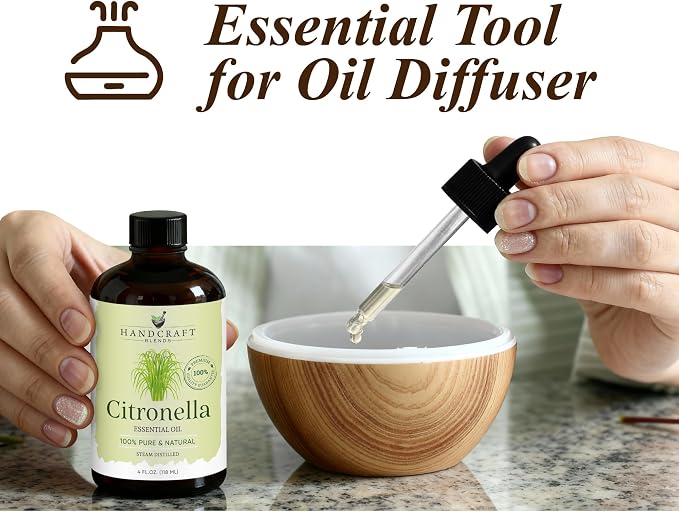 Handcraft Blends Glass Oil Dropper for 4 oz Bottles – With Plastic Protector – For Carrier Oils and Essential Oils Glass Bottles