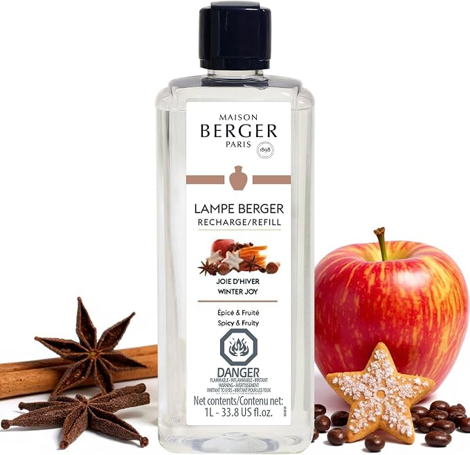 MAISON BERGER Lampe Berger Refill, 1 L, Winter Joy | Catalytic Lamp Fragrance Refill, Helps Neutralize Odors, ~160 h Fragrance Diffusion, Made in France