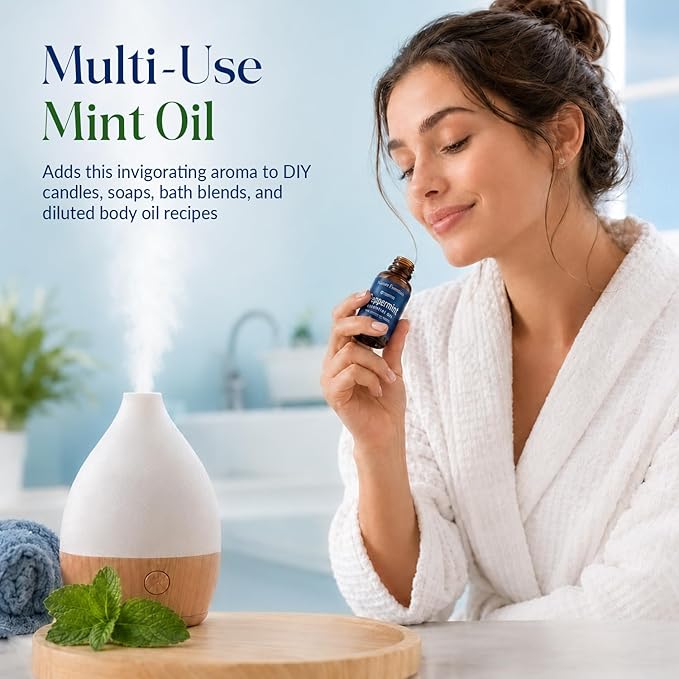 Organic Peppermint Essential Oil 30 ml - Pure, Natural Oils for Aromatherapy, Diffusers, DIY, Candle and Soap Making Scent - Nexon Botanics