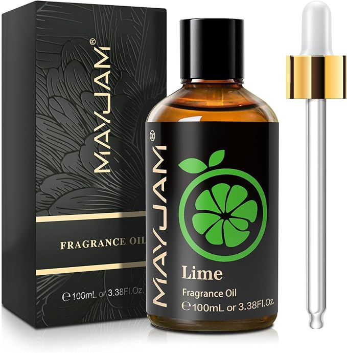 MAYJAM 100ML/3.38FL.OZ Lime Fragrance Oils with Glass Dropper, Essential Oils for Diffusers, Long Lasting Scented Oils for Soap Candle Making