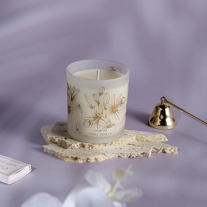 ROMIIE ZOI Scented Candle - Sweet Vanilla - 6oz Soy Wax Candle for Home, Gifts for Women