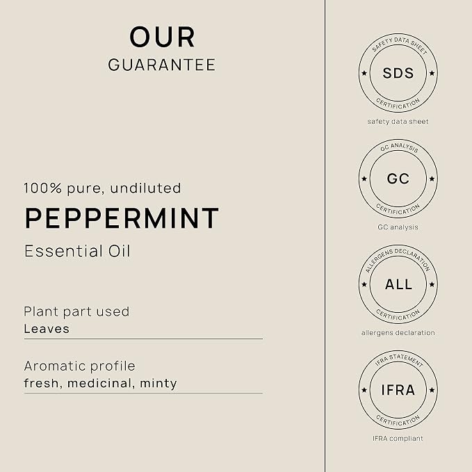 VINEVIDA Peppermint Japanese Essential Oil 32 oz - Undiluted Peppermint Oil 32 oz - Peppermint Candle Oil Scent - DIY Candle Scents for Candlemaking - Bulk Essential Oil for Soap Making Safe for Skin