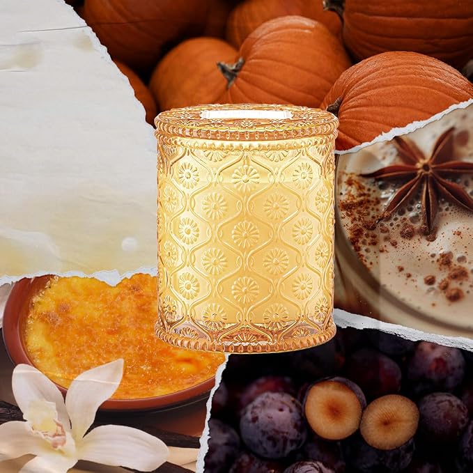 LA JOLIE MUSE Pumpkin Chai Home Scented Candle for Fall | Non Toxic Natural Soy | Luxury Jar Candle | Decor Gifts for Women & Men | 40 Hrs