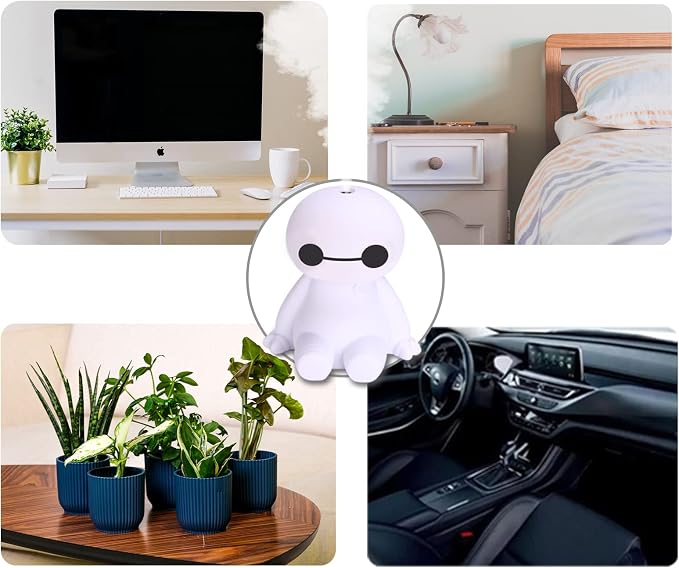 INVODA Humidifiers Portable Small Cool Mist Humidifiers Mini USB Personal Desktop for Travel, Car, Office Room, Bedroom (White)