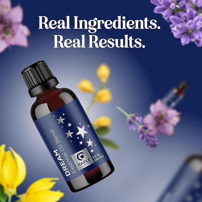 Sleep Essential Oil Blend for Diffuser - Dream Essential Oils for Diffusers | Aromatherapy and Relaxation with Clary Sage Ylang-Ylang Roman Chamomile and Lavender for Sleep Time Support (1 Fl Oz)
