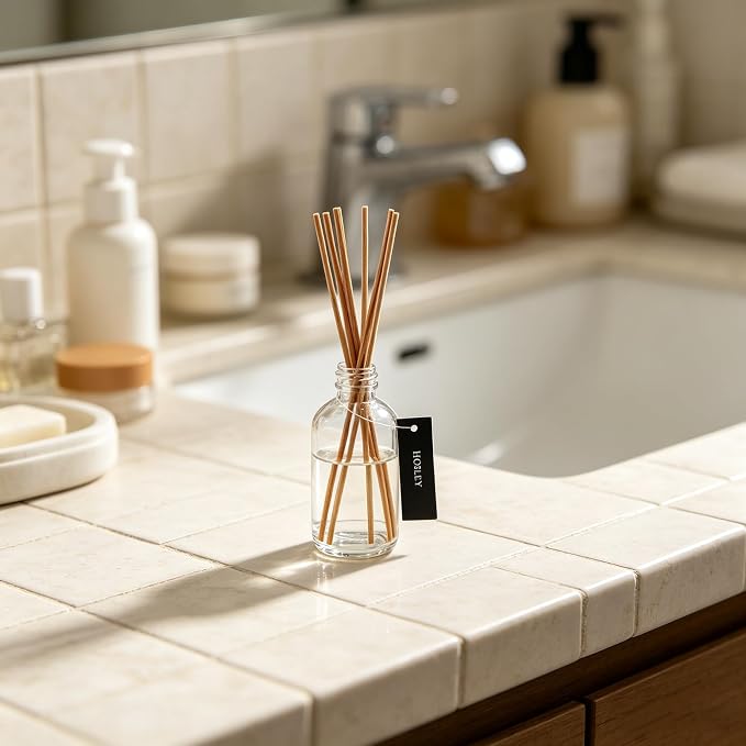 Hosley Reed Diffuser Bottles Set of 4 (85 ml) – Refillable Glass Empty Bottles for Essential Oils, Home Fragrance, Aromatherapy & Décor