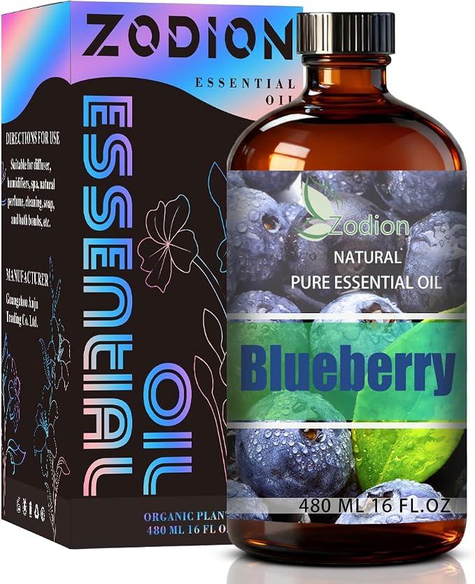 Blueberry Essential Oil - Blueberry Fragrance Oil for Diffuser, Massage, Humidifier, DIY Candle, Soap Making, Home, Bath, Yoga - 16 fl oz (480ml) - ZODION Essential Oils