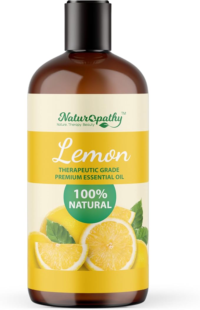 Naturopathy Lemon Essential Oil, 100% Natural Therapeutic Grade, Premium Quality Lemon Oil, 16 fl. Oz - Perfect for Aromatherapy and Relaxation