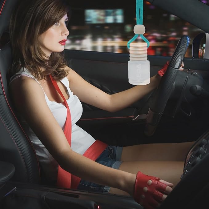 ikeda fragrance Car Air Freshener 4ml Car Scents | 6pcs 45-Days Keep Fragrance | Automotive Hanging Diffuser Bottles | Remove Auto Odor Long-Lasting Fresh Air for Home Deodorize (Ice 6pcs)