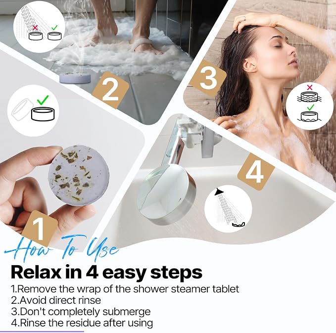 Shower Steamers Aromatherapy Birthday Gifts for Women - SWCANDY 8 Pcs Travel Essentials, Hotel Shower Spa Holidays Mom Wife Grandma Sister Her Self Care Relaxation with Natural Essential Oils Home