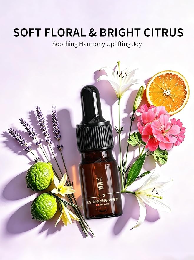 Tranquility Sleep Massage Oil 5ml (0.17 fl oz) – Travel Size with Rare Agarwood (Oud) & Lily, 100% Plant-Based Non-Greasy Fast-Absorbing – Eases Muscle Tension, Gua Sha & Bedtime Relaxation