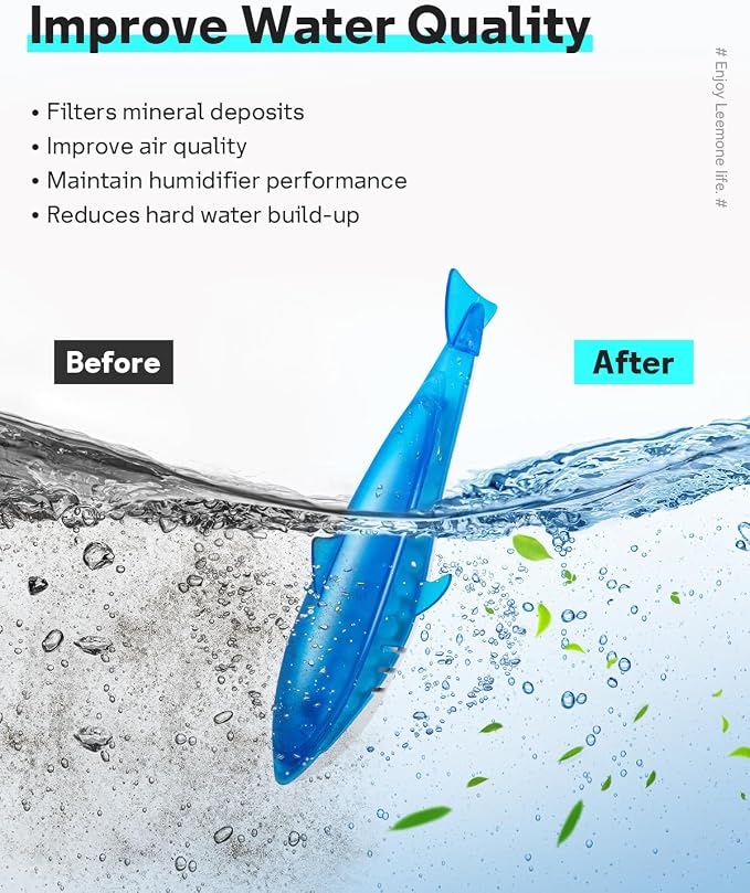 Leemone 6 Pack Humidifier Cleaner Shark, Demineralization Float Shark Compatible with All Humidifier and Fish Tank