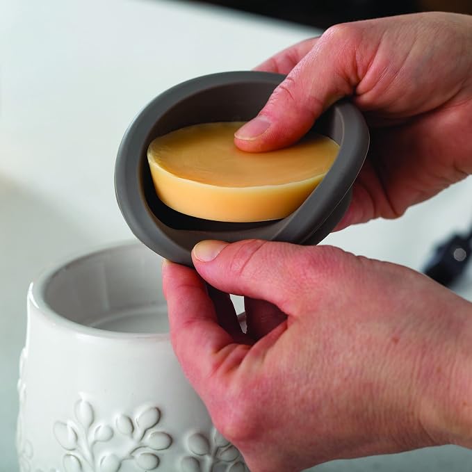 Candle Warmers ETC. Wax Melt Fragrance Warmer for Scented Wax Melts, Cubes, Tarts with Silicone Dish Top|White Willow Farmhouse