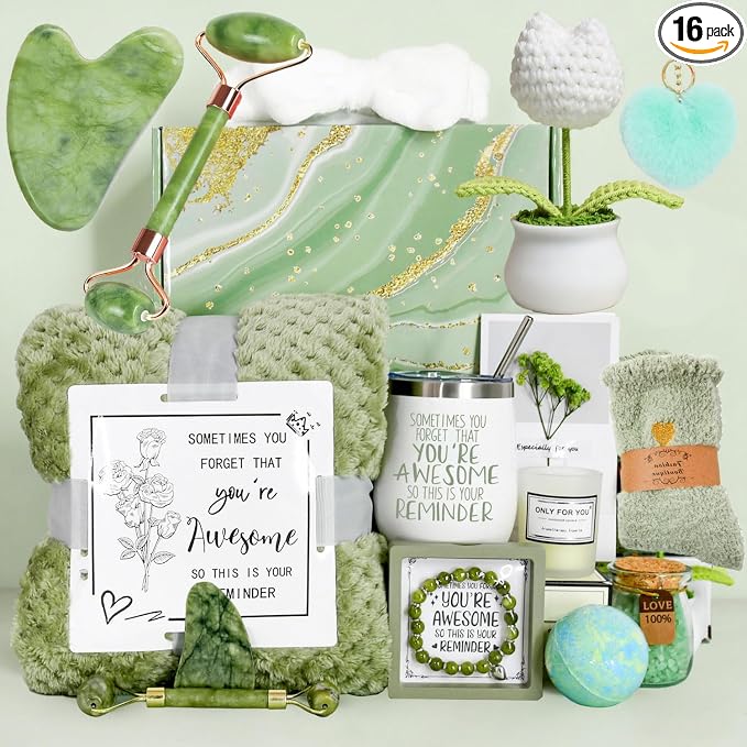 Self Care Gifts for Women, 16pcs Gift Baskets for Women Relaxing Spa Gifts Birthday Gift for Mom Care Package Valentines Day, Mothers Day, Christmas for Her Girlfriend Sister Wife
