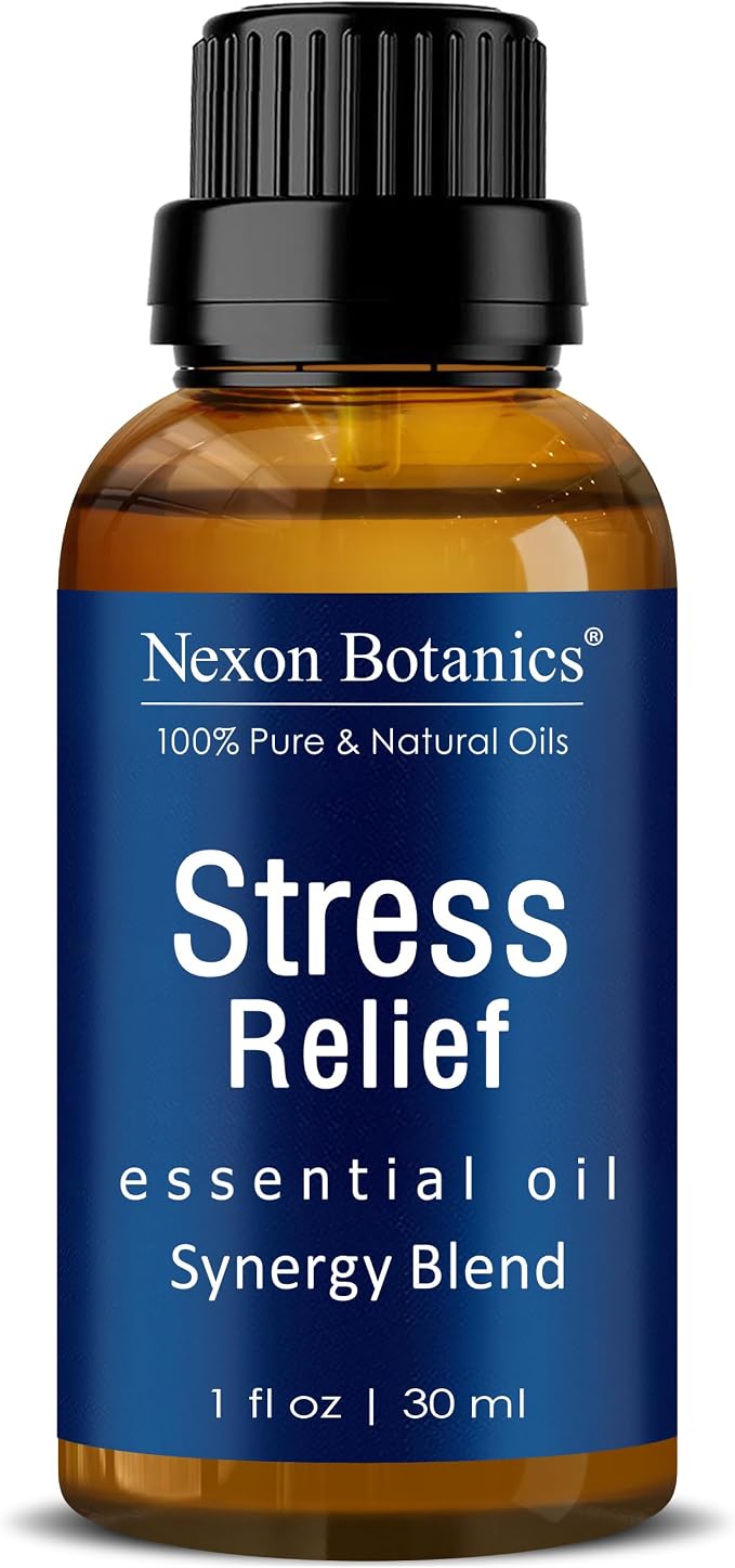 Stress Relief Essential Oil Blend 30 ml - Stress Relief & Calm Essential Oil for Diffusers & Aromatherapy - Promotes Relaxation & Rest - Nexon Botanics