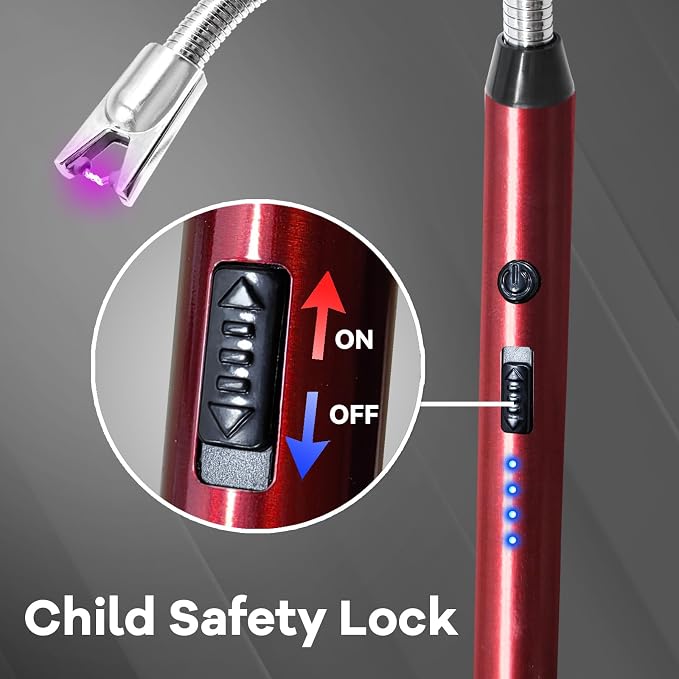 3 Pack Candle Lighter Electric Rechargeable Arc Windproof Lighters Flexible Neck Long Rotate 360 Plasma Lighter USB Flameless Lighters Candles Grill BBQ
