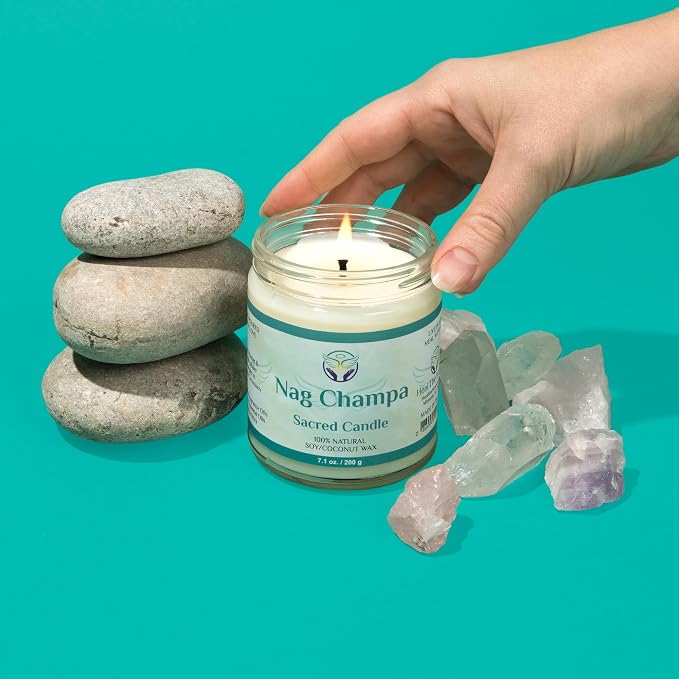 Heal The Masses White Sage Candles for Cleansing House Chakra Healing | Energy Cleansing Smudge Candle | Natural Aromatherapy Candle | Sage for Cleansing House Negative Energy (7 oz) (Nag Champa)