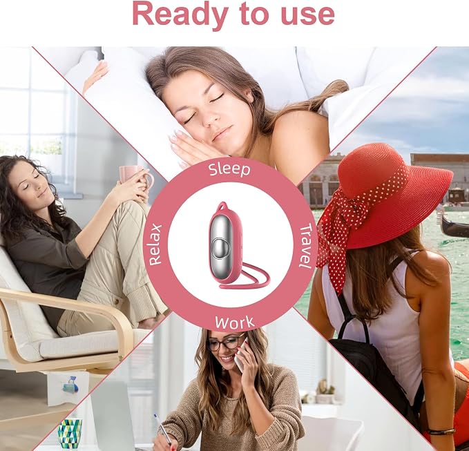 Handheld Relaxation Device – Dual-Mode Gentle Pulse Wellness Tool for Adults & Kids, Portable Sleep Device, Supports Calm Focus & Better Rest, USB-C Rechargeable (Pink)