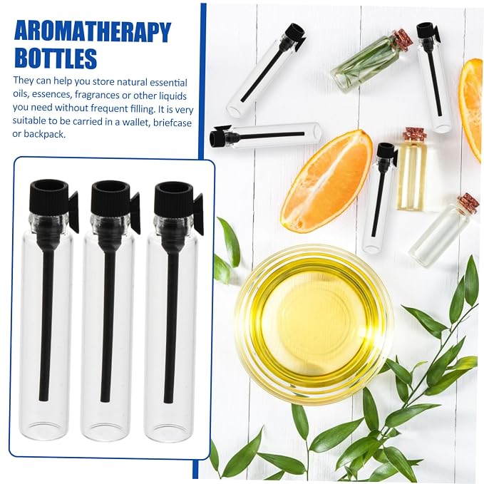 Ipetboom 50pcs Portable Essential Oil Glass Bottles Mini Travel Vials for Aromatherapy Diy Fragrances and Storage Reusable Containers for Home and Travel