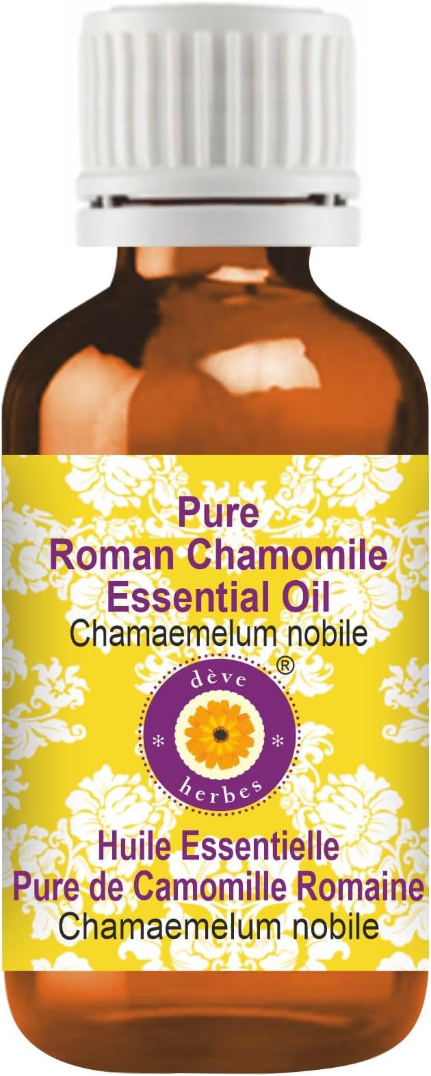 Deve Herbes Pure Roman Chamomile Essential Oil (Chamaemelum nobile) Steam Distilled 100ml (3.38 oz)