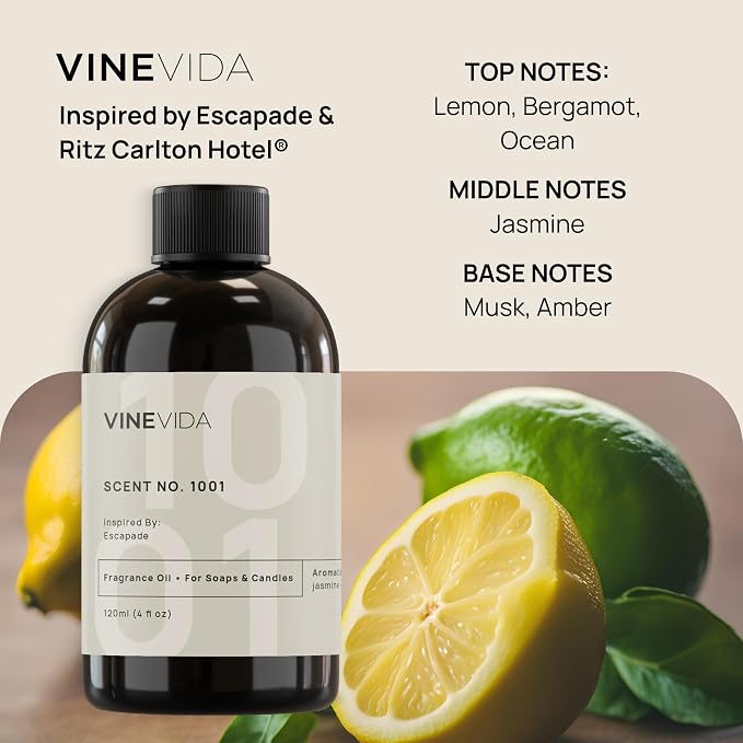 VINEVIDA [32oz] Scent No.1001 Inspired by Ritz Carlton Hotel Fragrance Oil for Candle and Soap Making - Made in USA Natural Scents