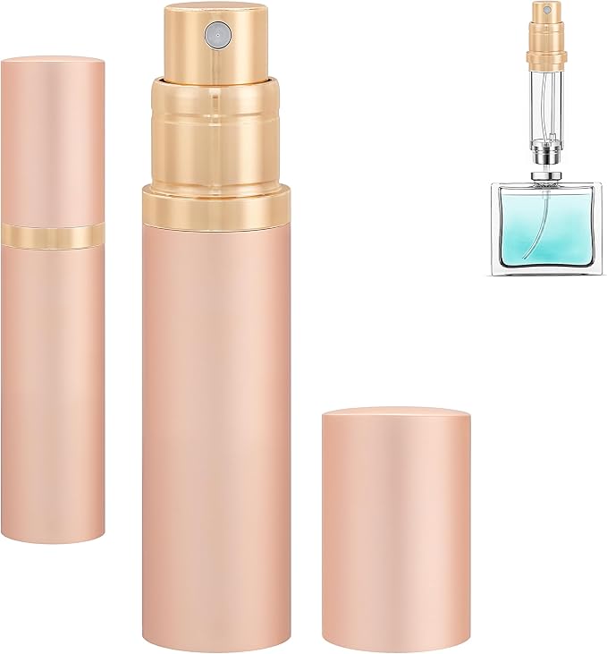 Travel Refillable Perfume Atomizer Bottle 5ml Leakproof Travel Perfume Refillable Bottle, Perfume Atomizer (Rose Gold)