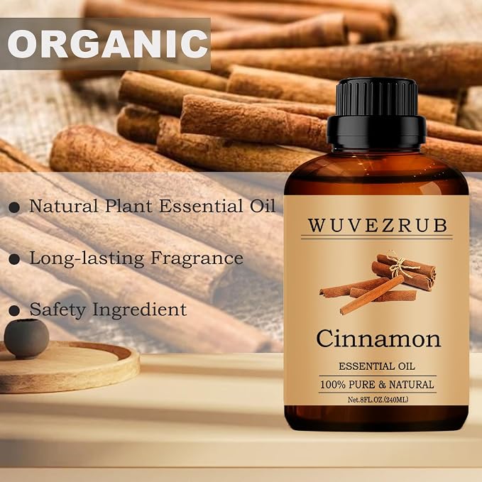 Cinnamon Essential Oil - 240ML Pure, Natural for Aromatherapy Diffuser - 8 Fl Oz